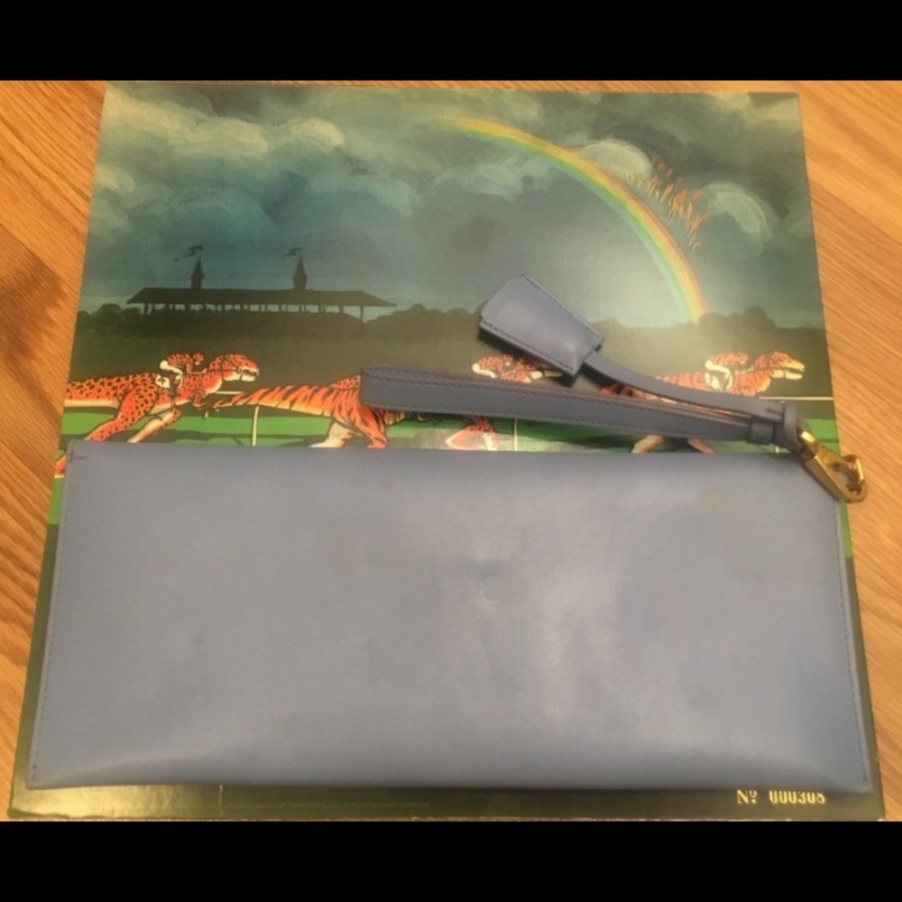 Salvatore Ferragamo blue afef clutch - Picture 7 of 8